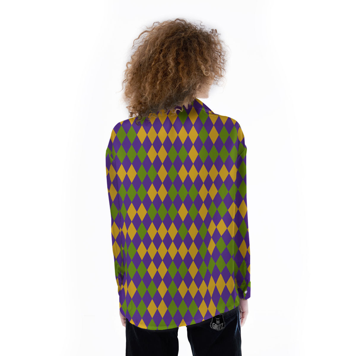 Fat Tuesday Mardi Gras Pattern Women's Long Sleeve Shirts-grizzshop