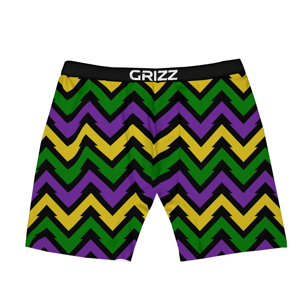 Fat Tuesday Zigzag Mardi Gras Print Boxer Briefs-grizzshop