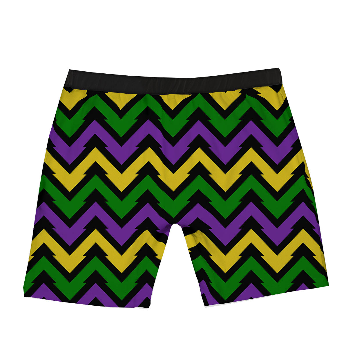 Fat Tuesday Zigzag Mardi Gras Print Boxer Briefs-grizzshop
