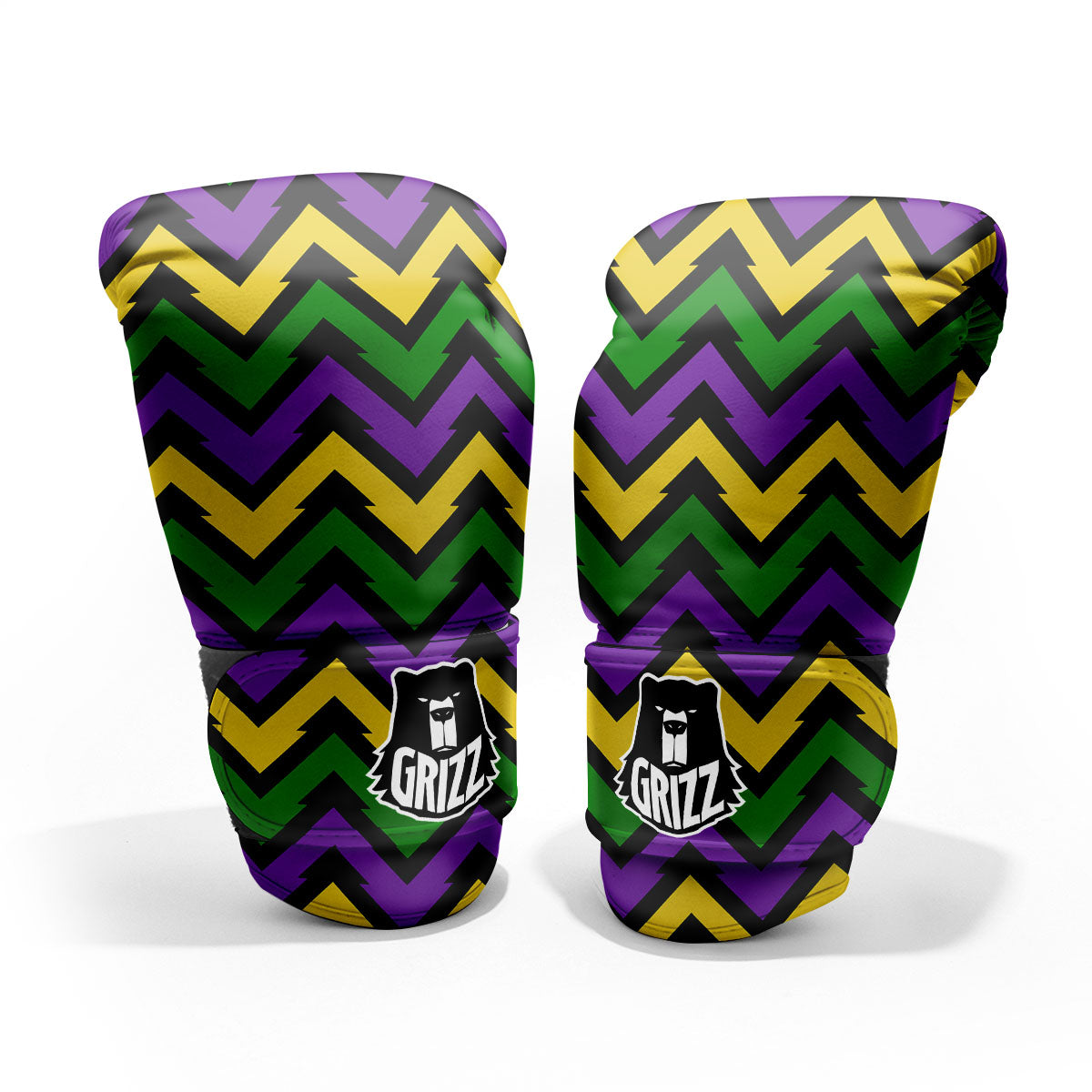 Fat Tuesday Zigzag Mardi Gras Print Pro Boxing Glove
