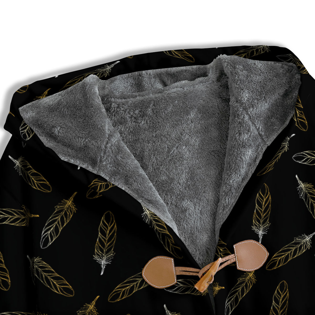 Feather Black And Gold Print Pattern Men's Windbreaker Jacket-grizzshop