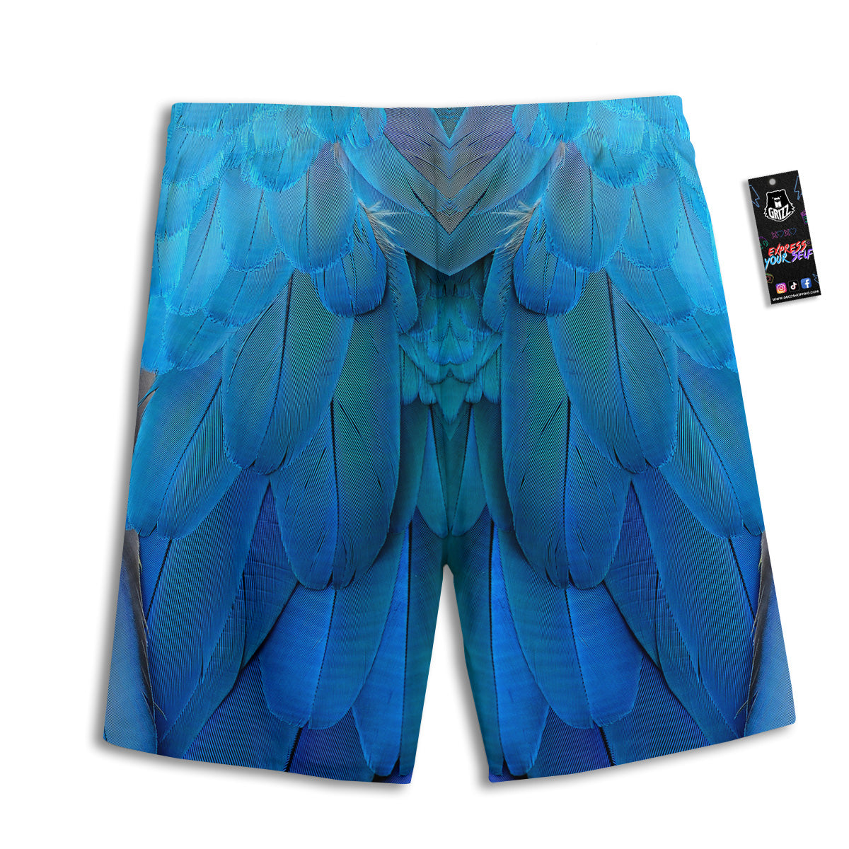 Feather Blue Print Men's Athletic Shorts