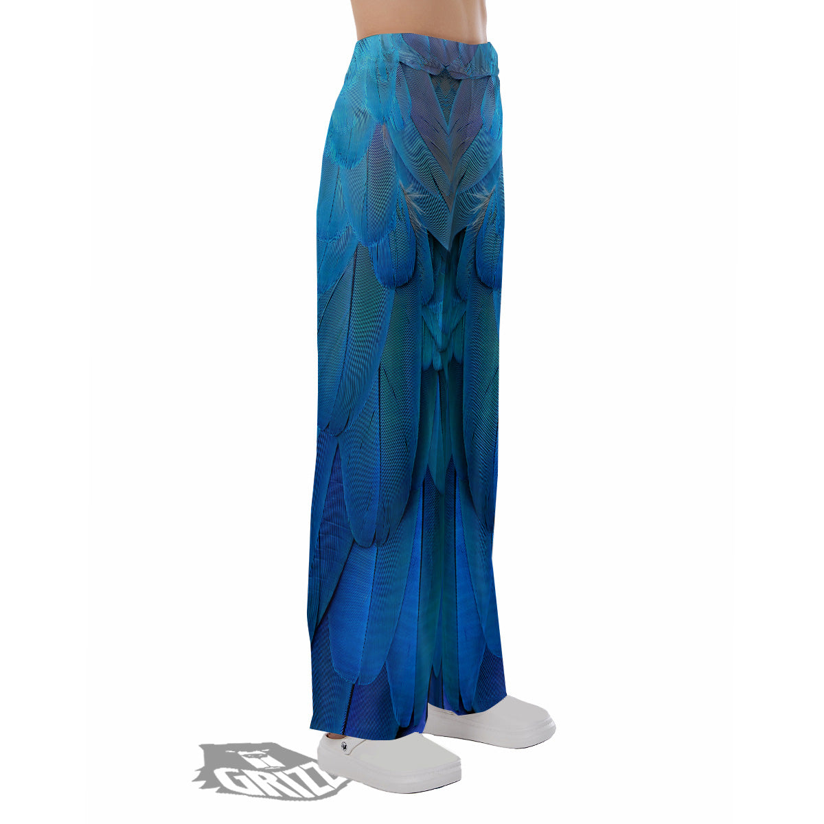 Feather Blue Print Pajama Pants-grizzshop