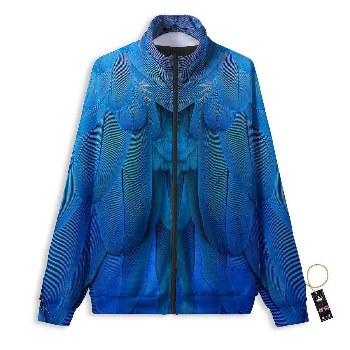 Feather Blue Print Track Jacket-grizzshop