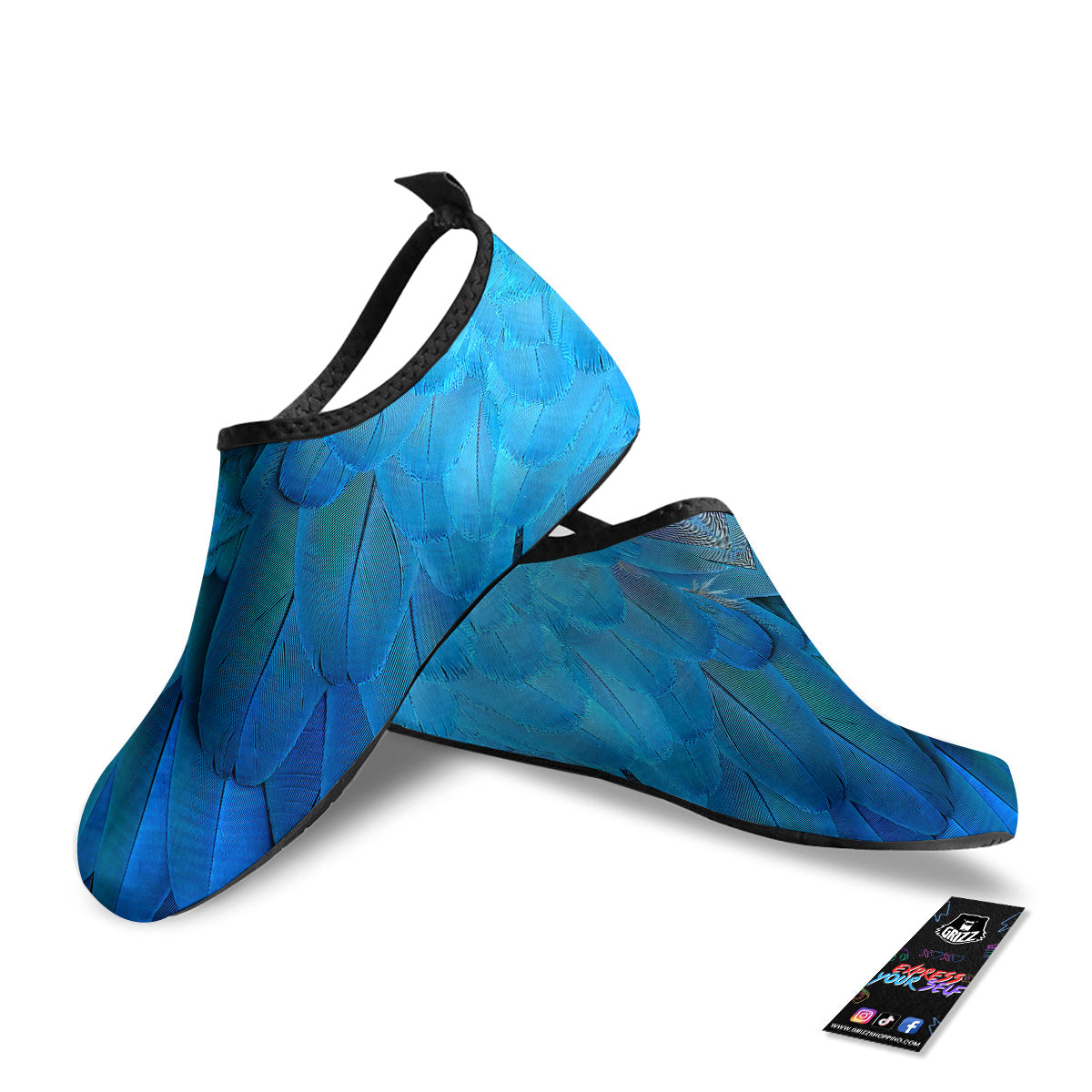 Feather Blue Print Water Shoes-grizzshop