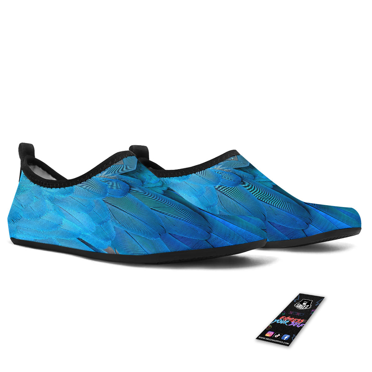 Feather Blue Print Water Shoes-grizzshop