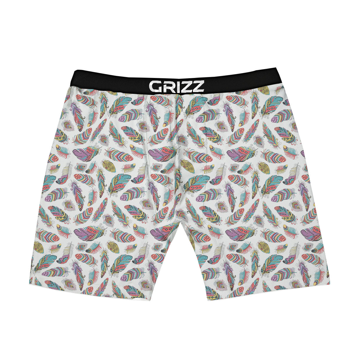 Feather Bohemian Print Pattern Boxer Briefs-grizzshop