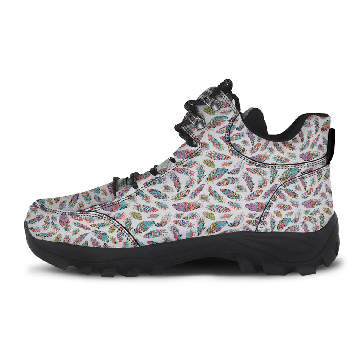 Feather Bohemian Print Pattern Hiking Shoes-grizzshop