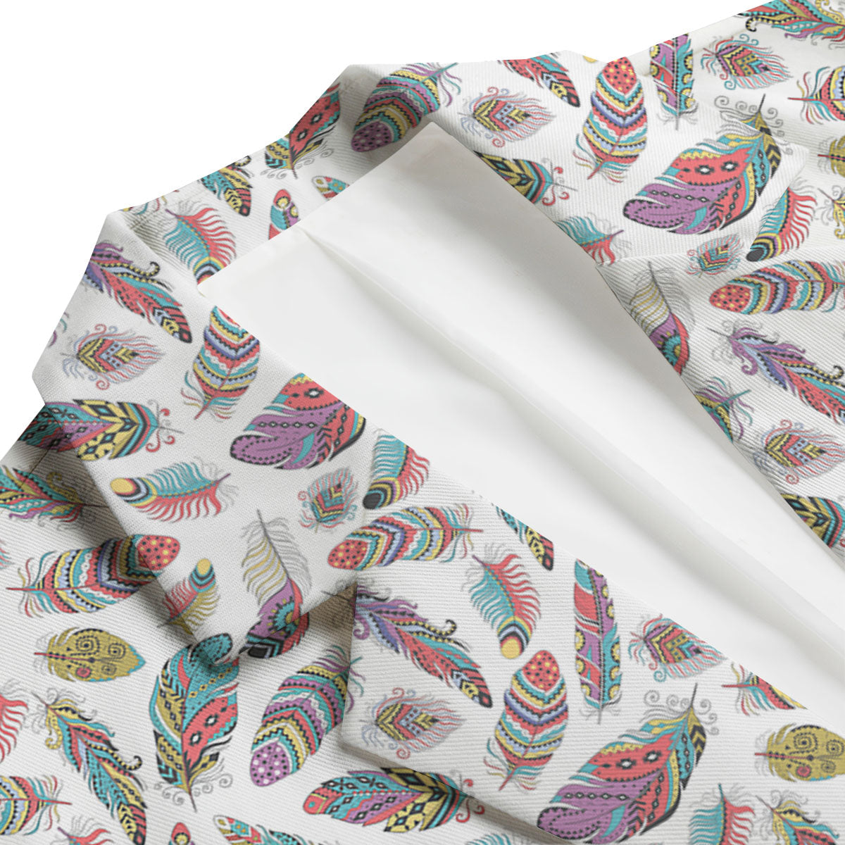 Feather Bohemian Print Pattern Men's Blazer-grizzshop