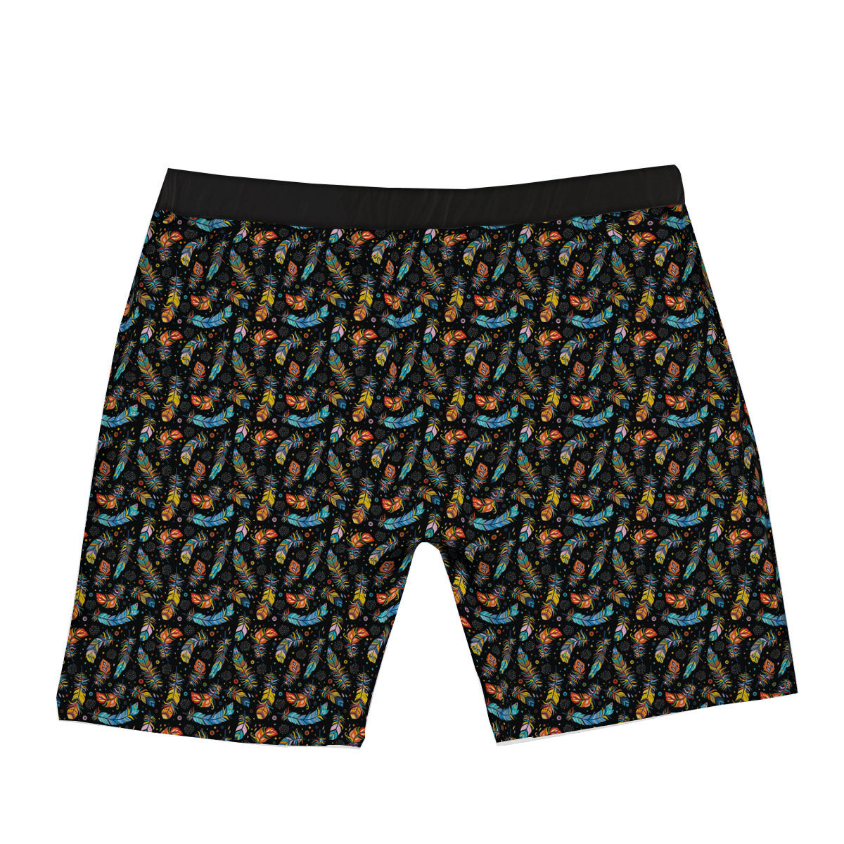 Feather Boho Print Pattern Boxer Briefs-grizzshop