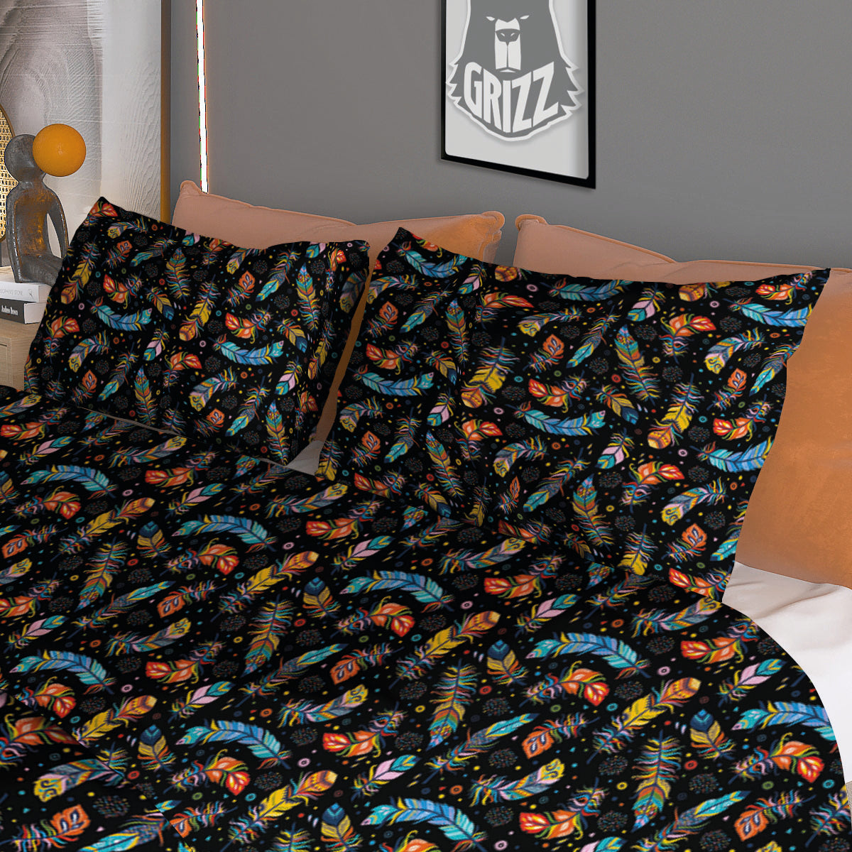 Flower Daffodil Drawing Print Pattern Duvet Cover Bedding Set