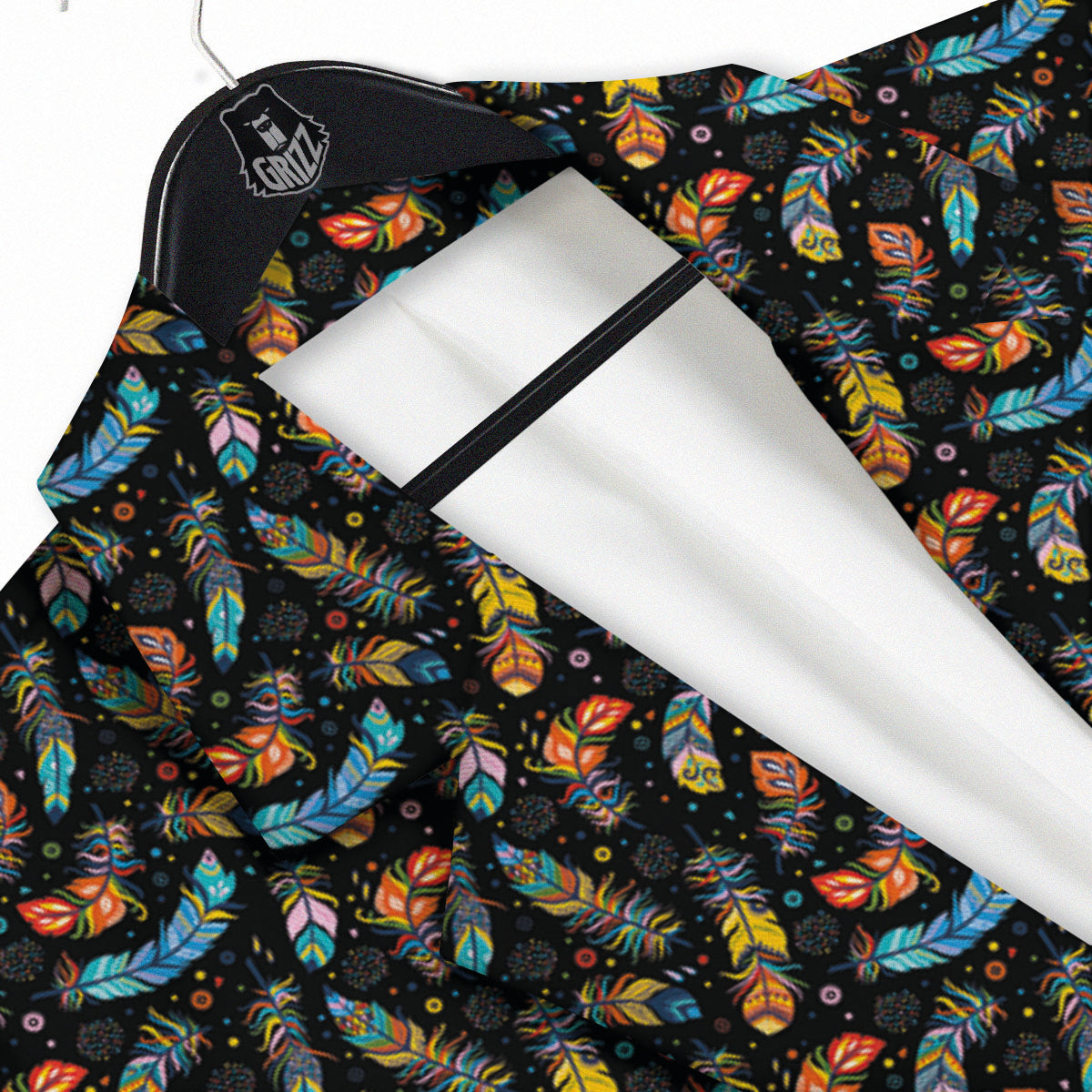 Feather Boho Print Pattern Men's Sport Coat-grizzshop