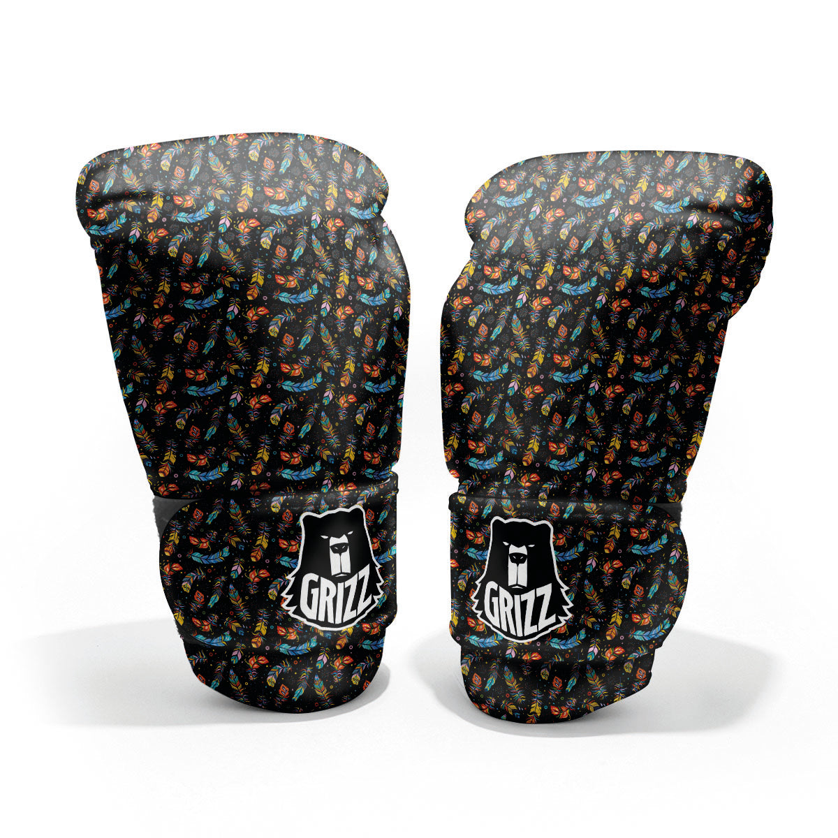 Feather Boho Print Pattern Pro Boxing Glove
