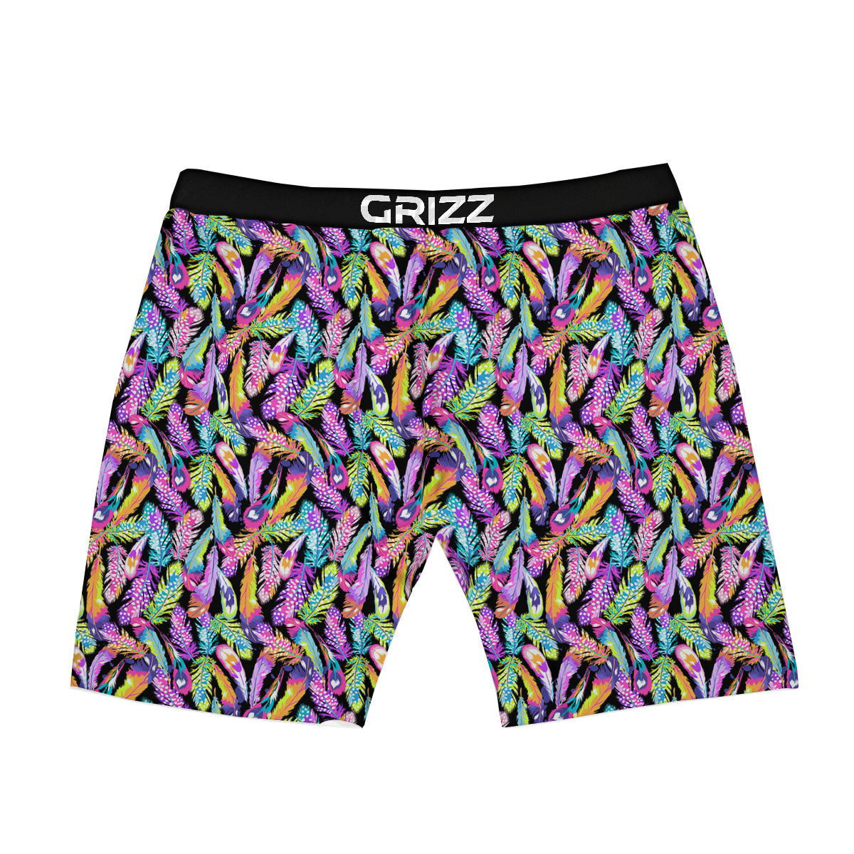 Feather Colorful Print Pattern Boxer Briefs-grizzshop