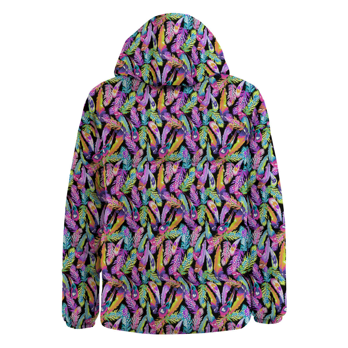 Feather Colorful Print Pattern Down Jacket-grizzshop
