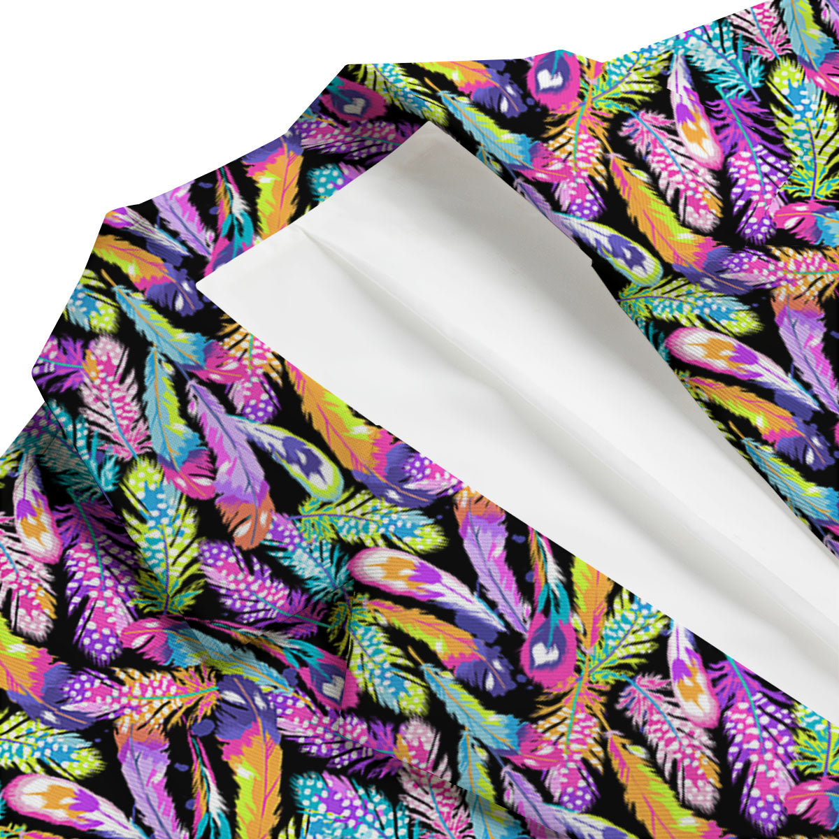 Feather Colorful Print Pattern Men's Blazer-grizzshop