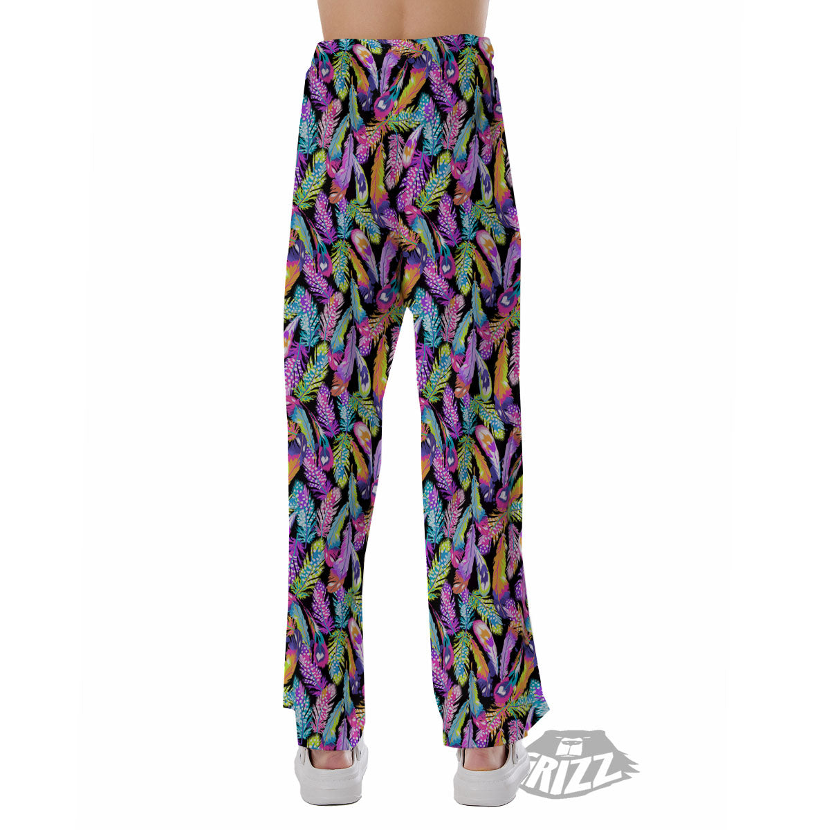 Feather Colorful Print Pattern Pajama Pants-grizzshop