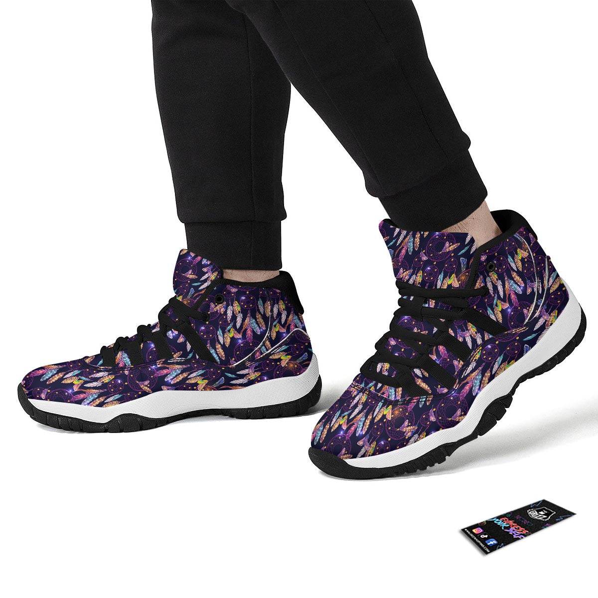 Feather Dream Catcher Vintage Black Bball Shoes-grizzshop