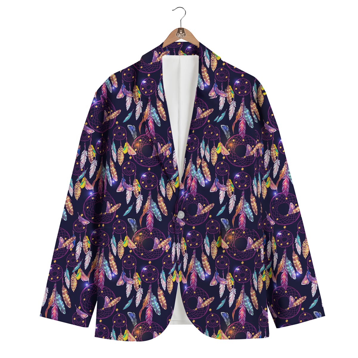 Feather Dream Catcher Vintage Men's Blazer-grizzshop