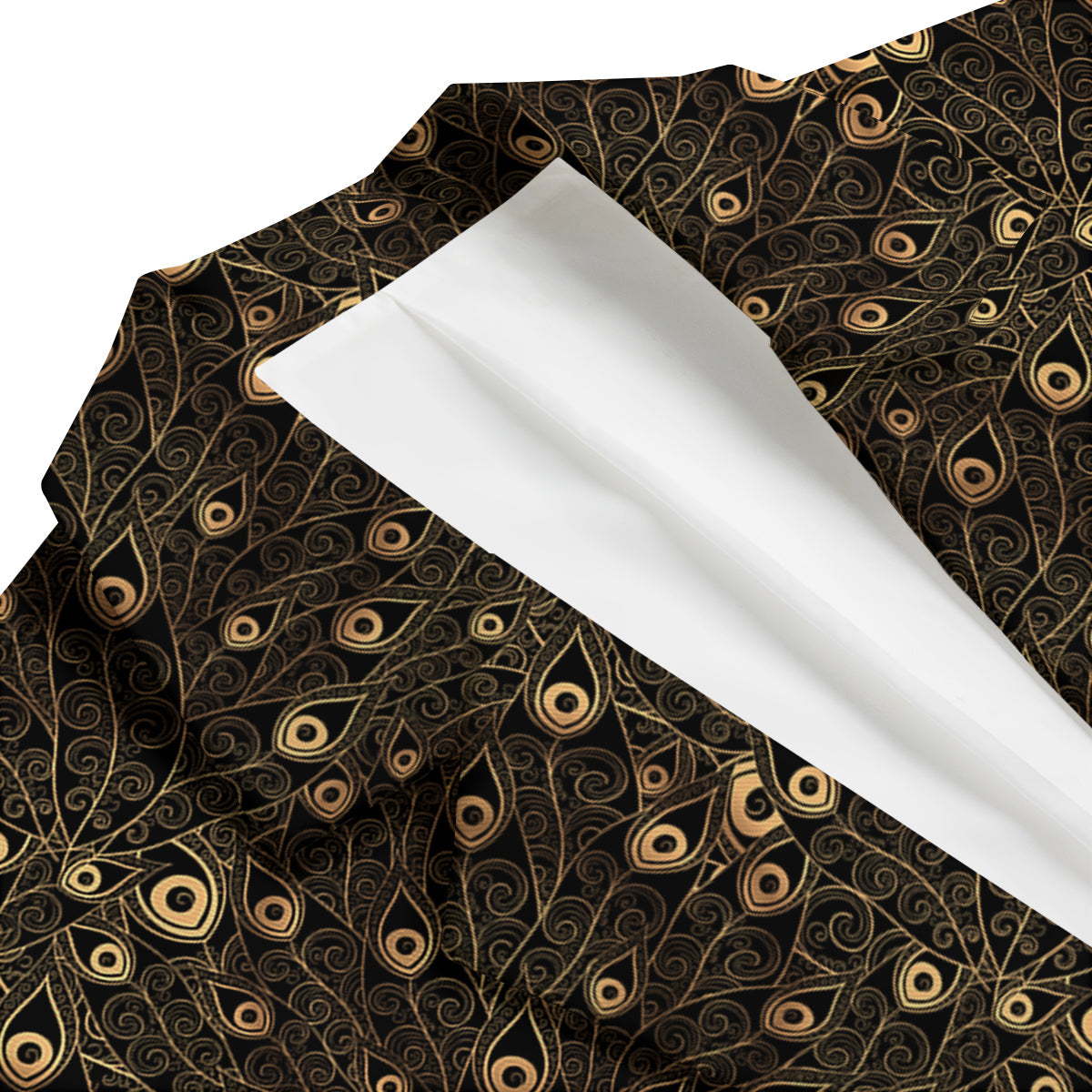 Feather Gold And Black Print Pattern Men's Blazer-grizzshop