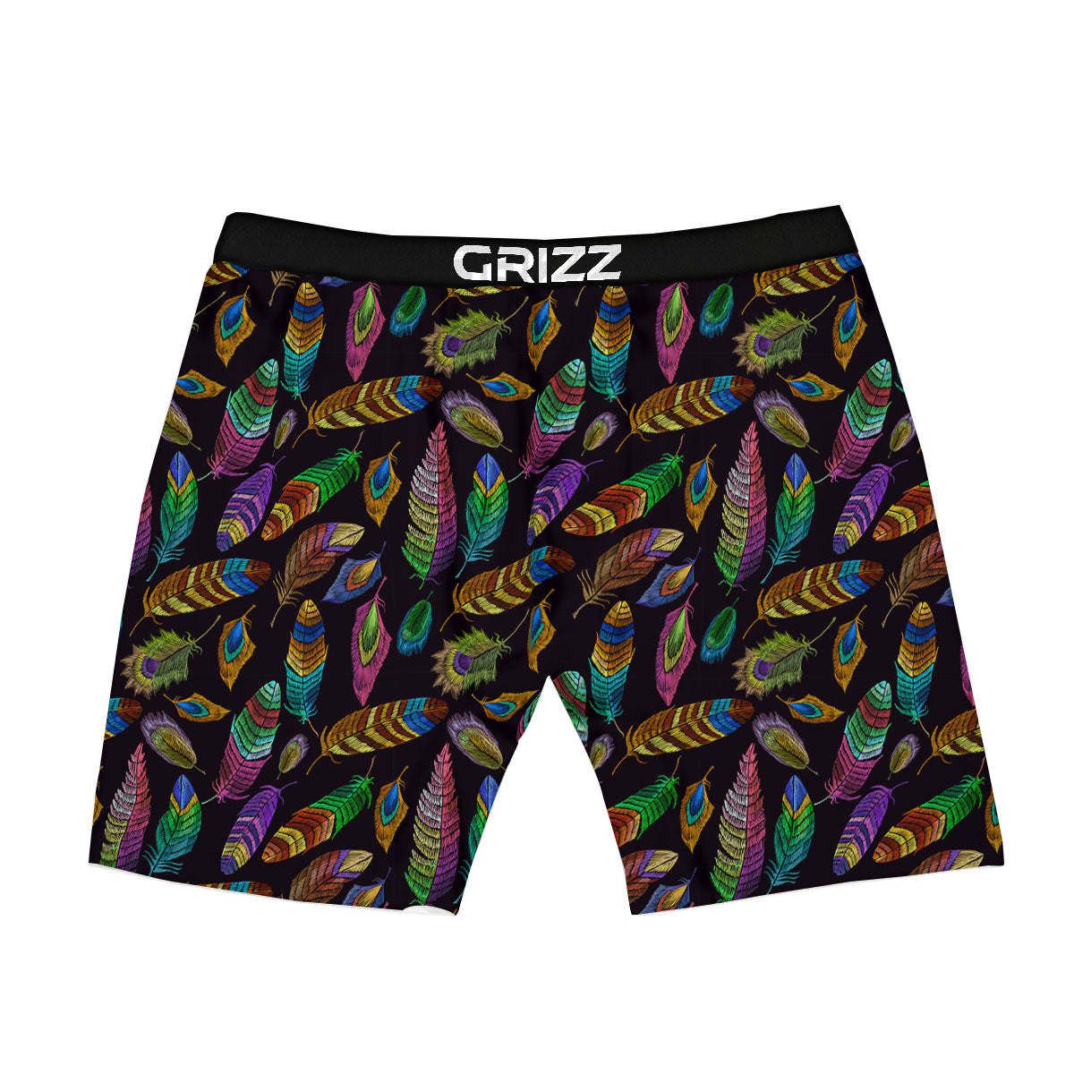 Feather Native Print Pattern Boxer Briefs-grizzshop