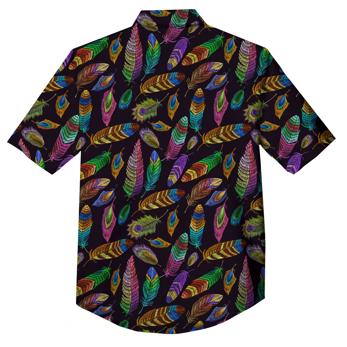 Feather Native Print Pattern Button Up Shirt-grizzshop