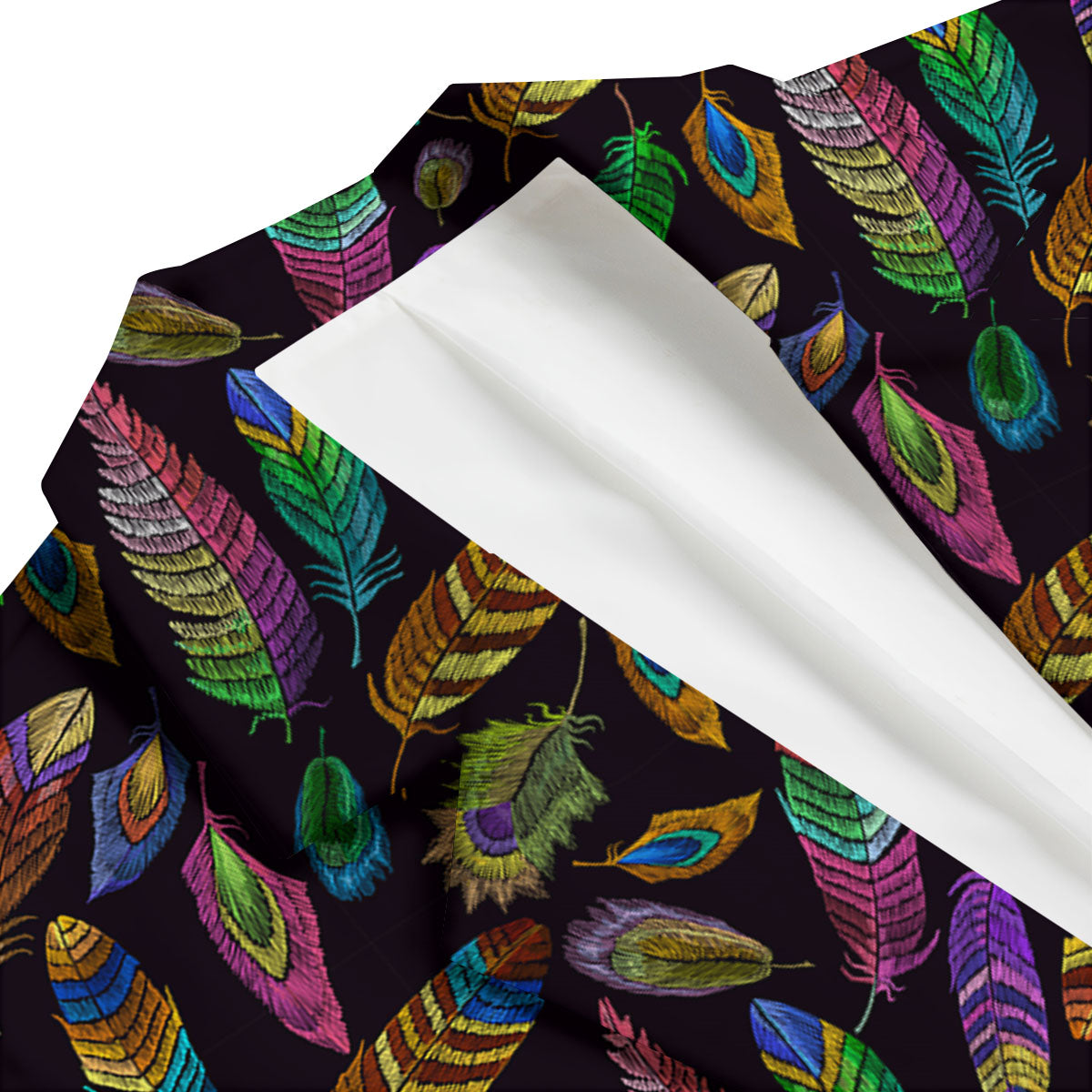 Feather Native Print Pattern Men's Blazer-grizzshop