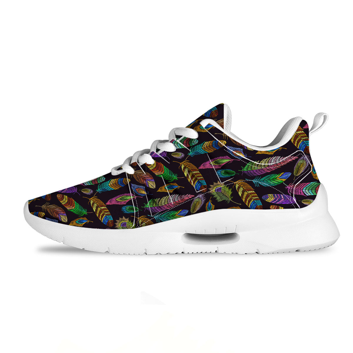 Feather Native Print Pattern Tennis Shoes-grizzshop