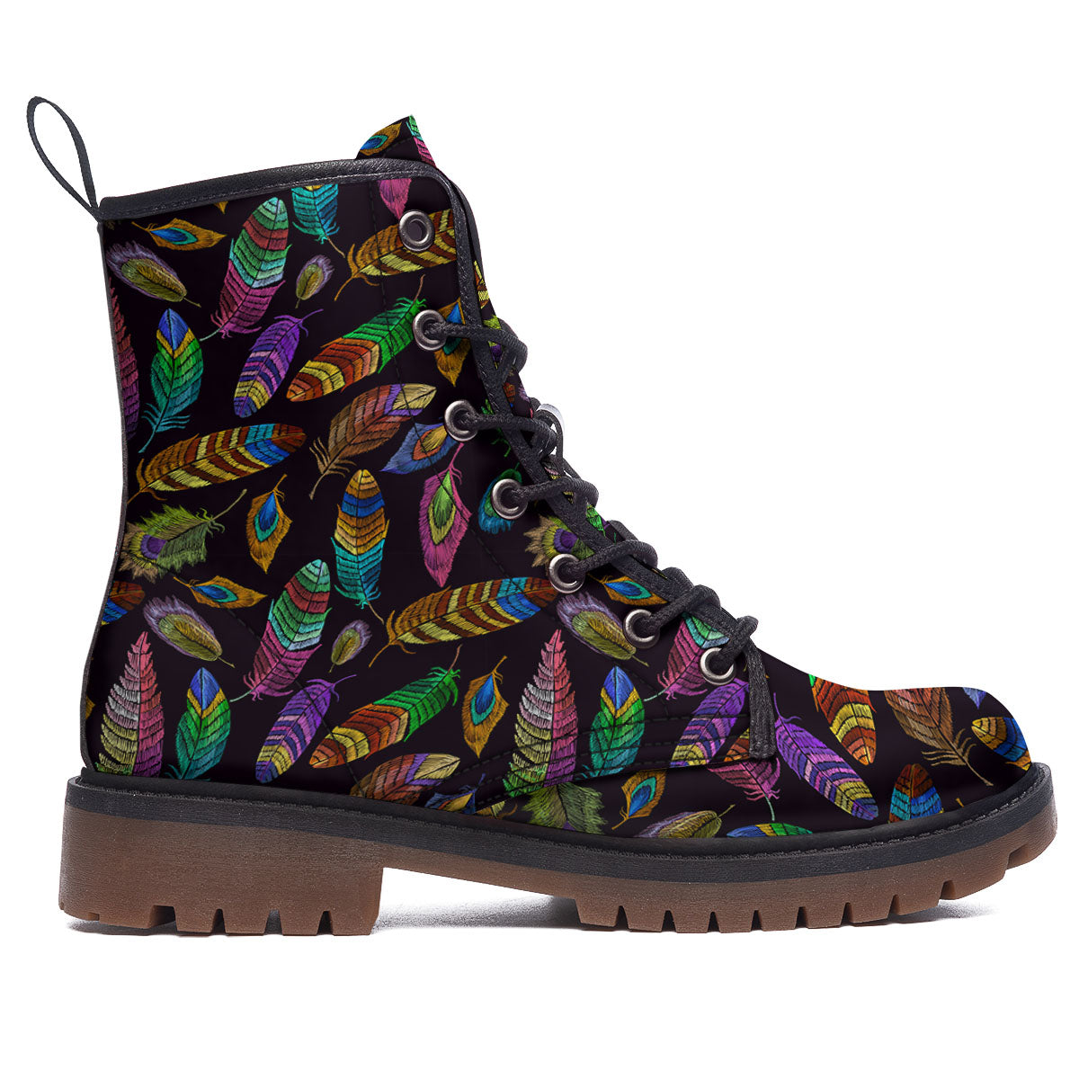 Feather Native Print Pattern Work Boots-grizzshop