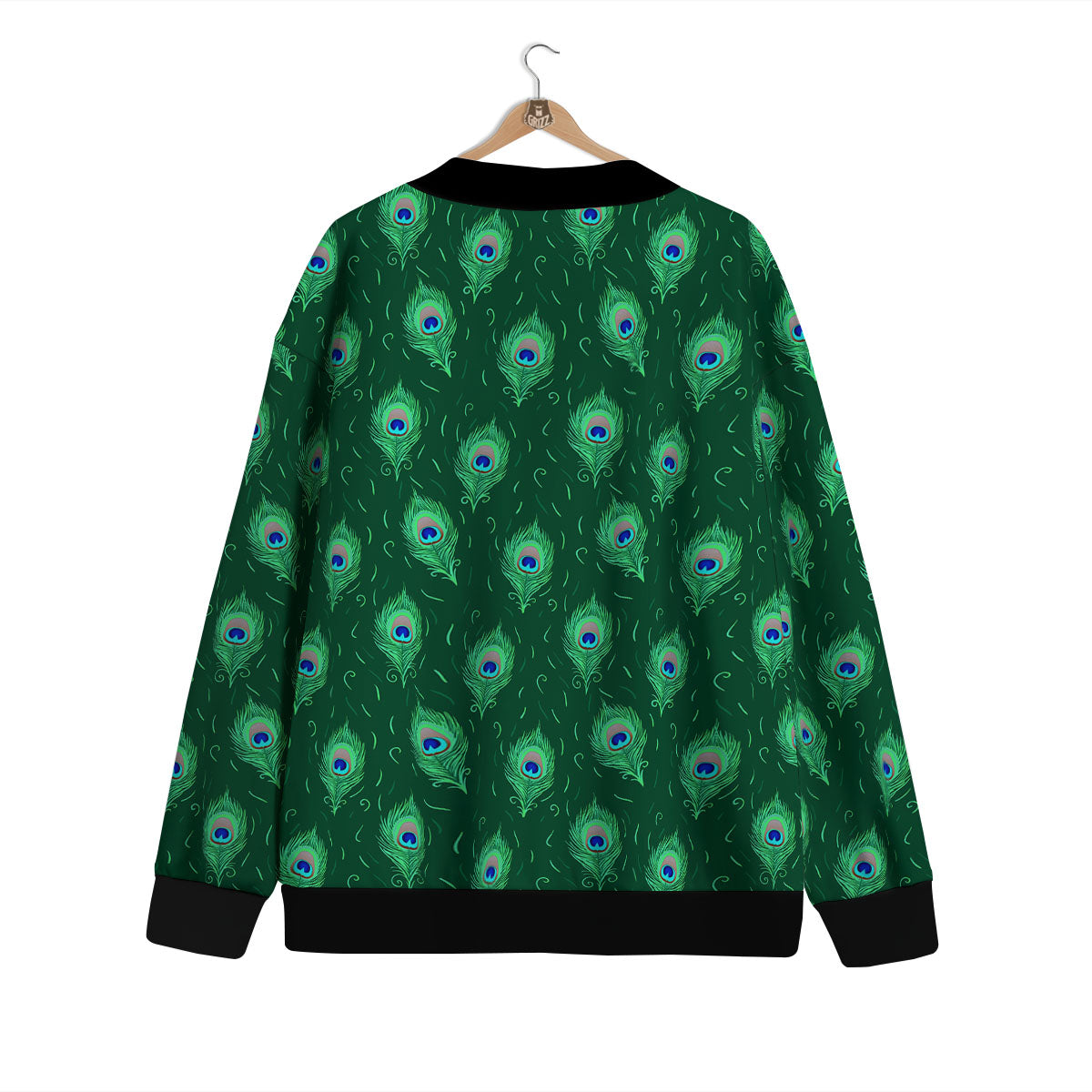Feather Peacock Print Pattern Cardigan-grizzshop