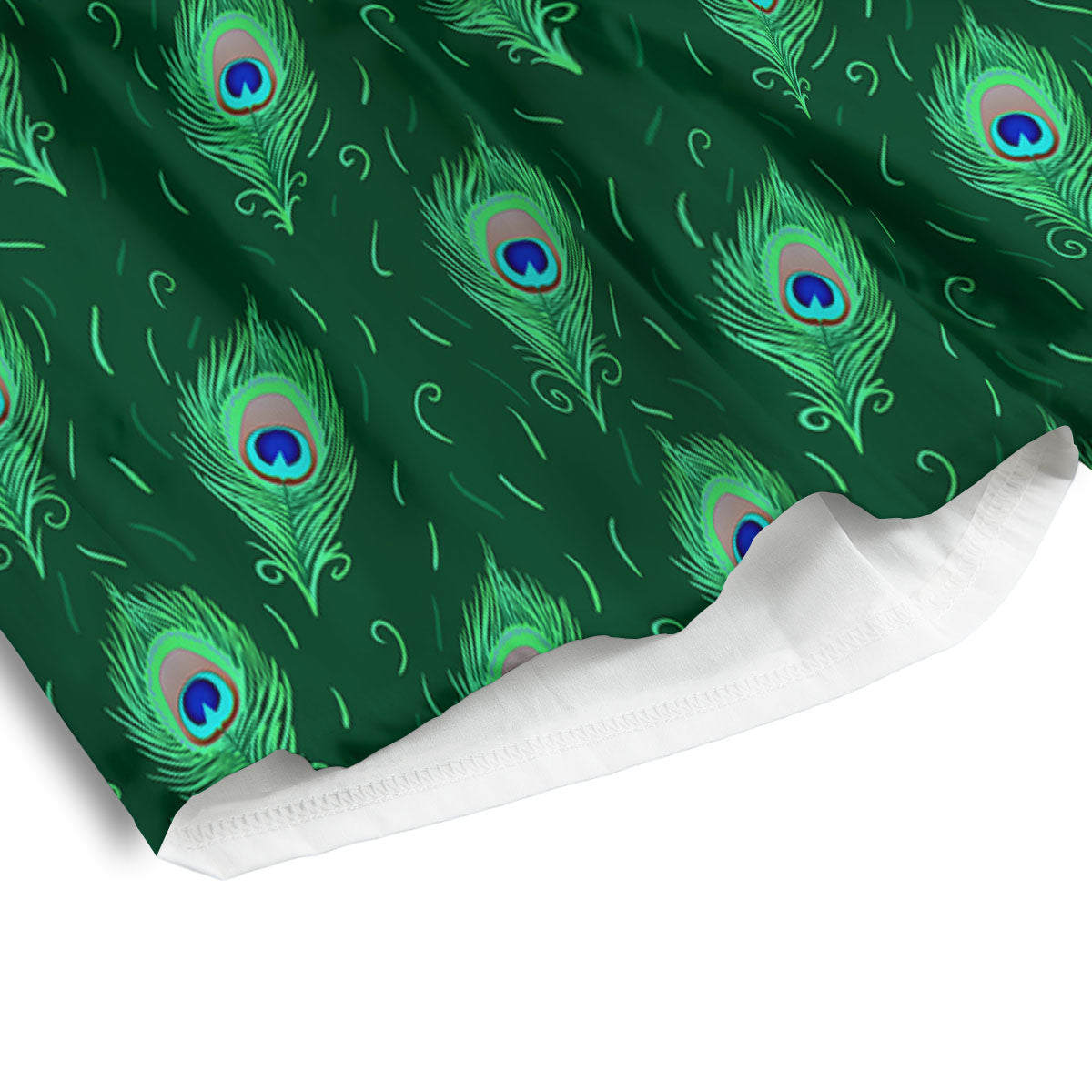 Feather Peacock Print Pattern Men's Athletic Shorts
