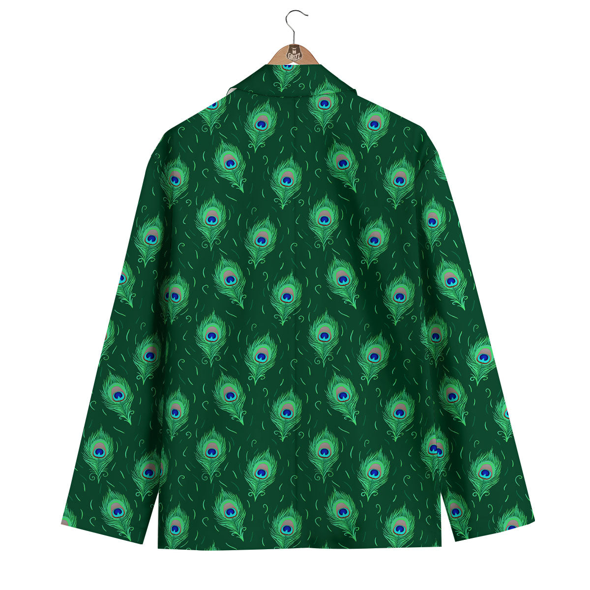 Feather Peacock Print Pattern Men's Blazer-grizzshop