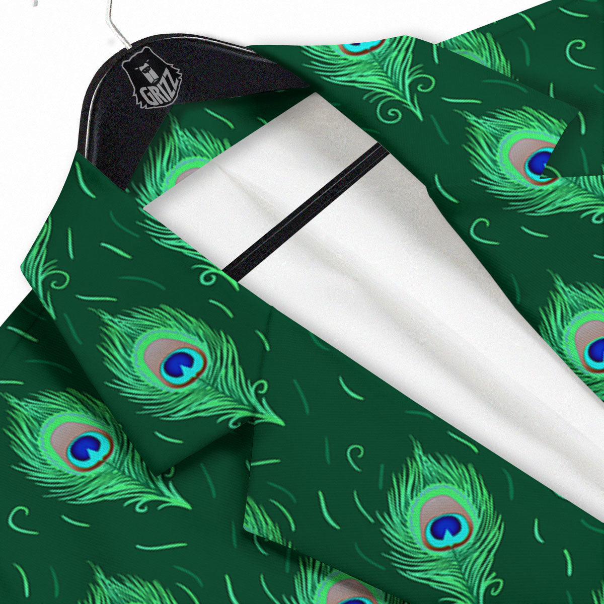 Feather Peacock Print Pattern Men's Sport Coat-grizzshop