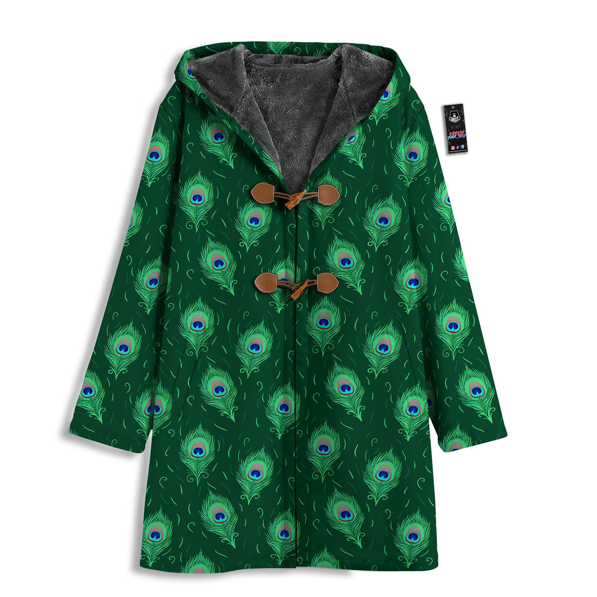 Feather Peacock Print Pattern Men's Windbreaker Jacket-grizzshop