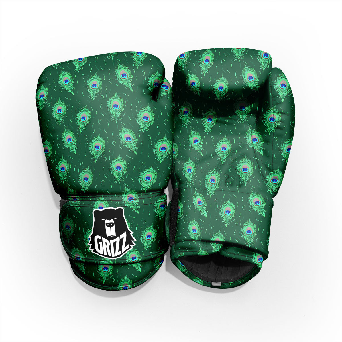 Feather Peacock Print Pattern Pro Boxing Glove