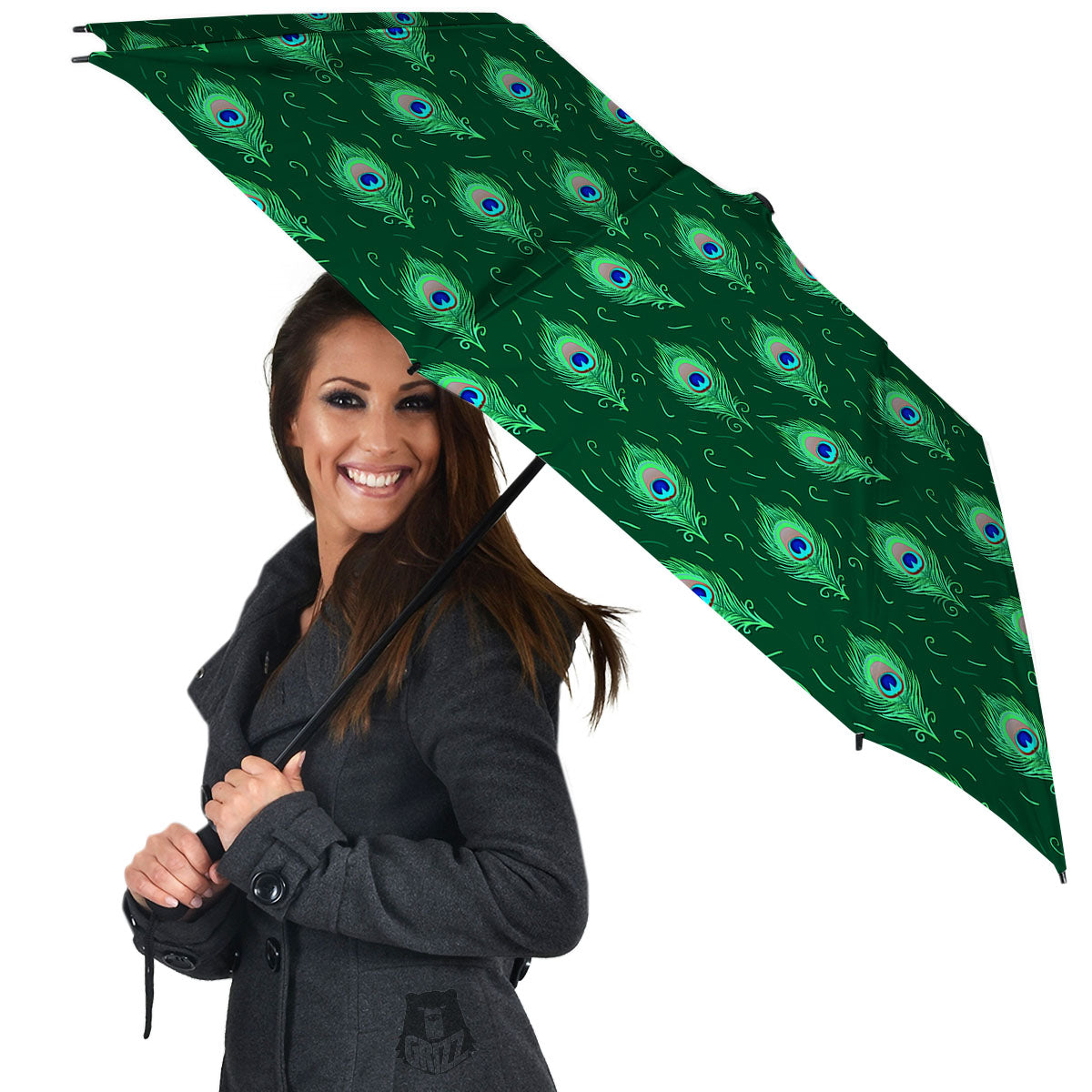 Feather Peacock Print Pattern Umbrella-grizzshop