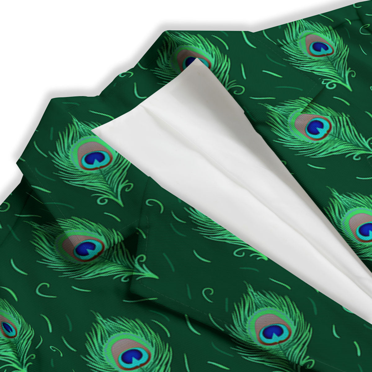 Feather Peacock Print Pattern Women's Blazer-grizzshop