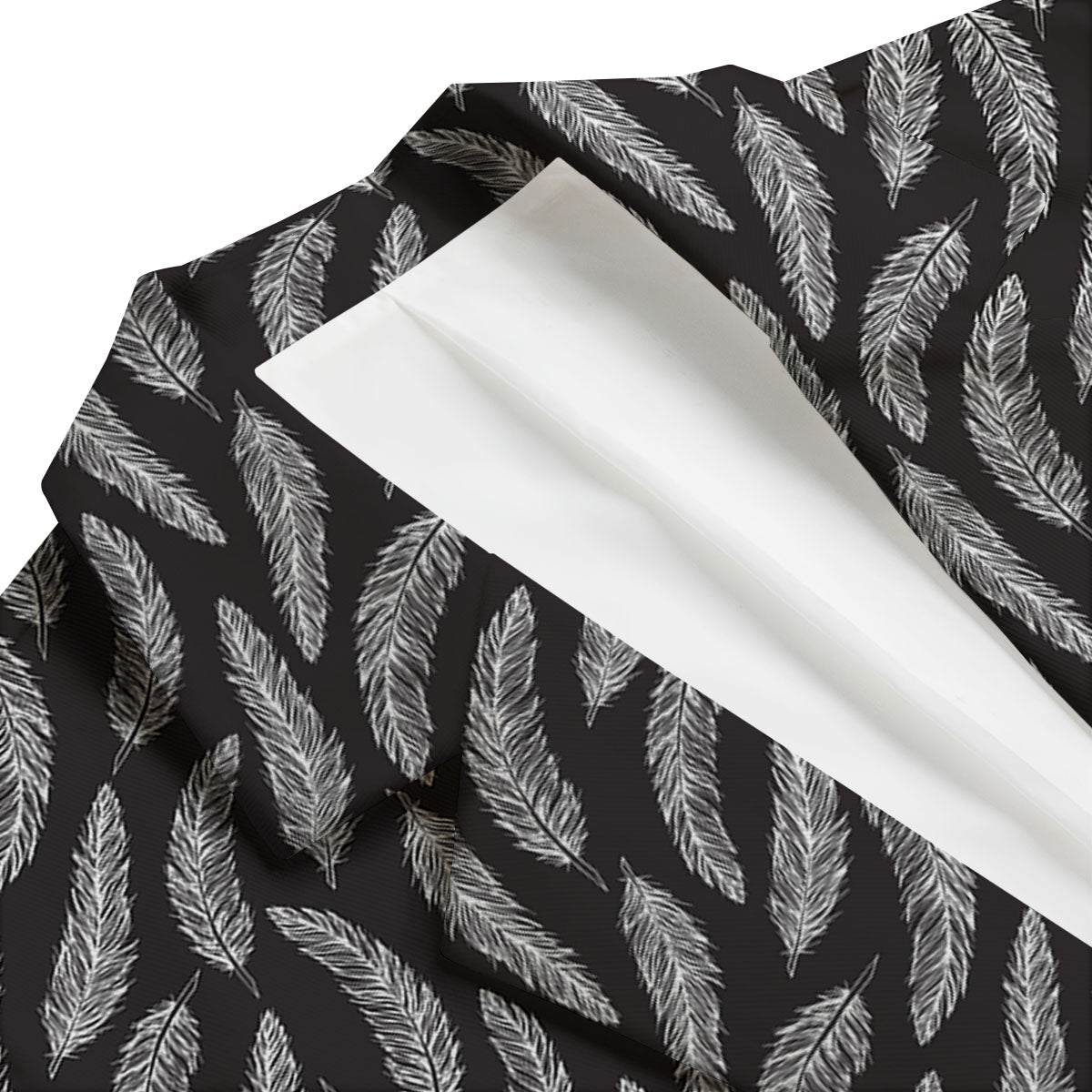 Feather White And Black Print Pattern Men's Blazer-grizzshop