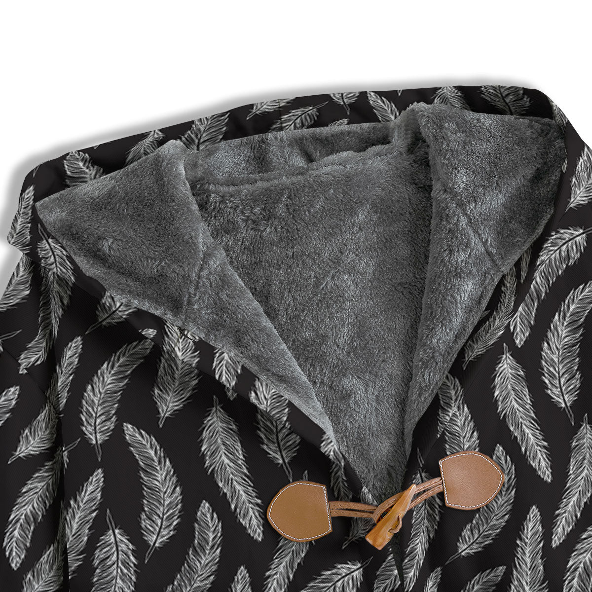 Feather White And Black Print Pattern Men's Windbreaker Jacket-grizzshop