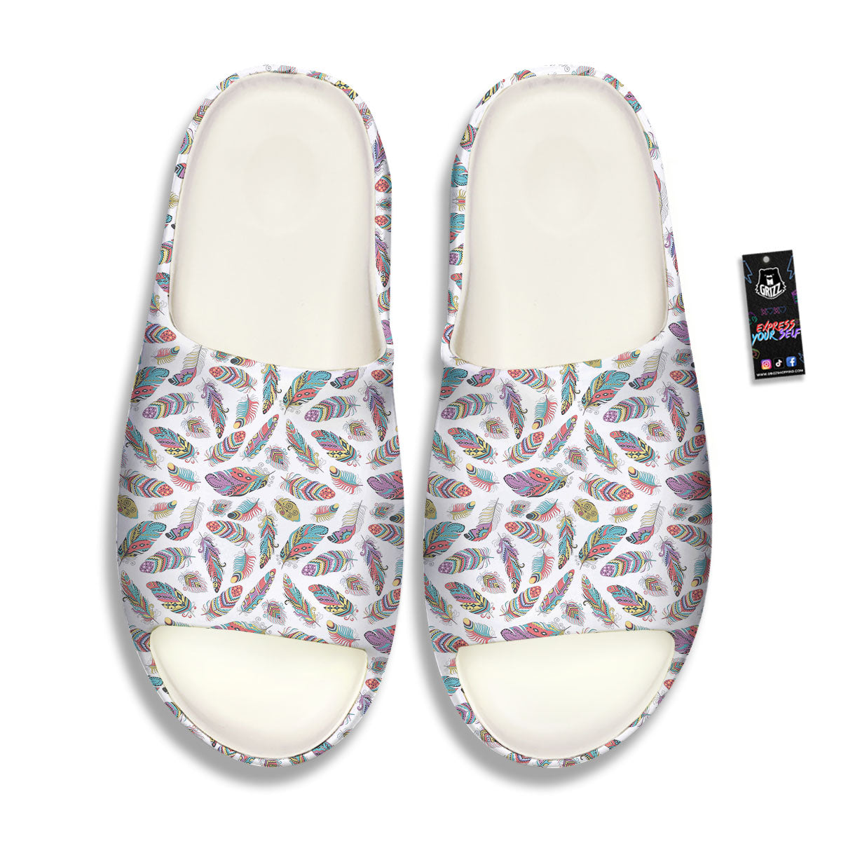 Feather Bohemian Print Pattern Sandals-grizzshop