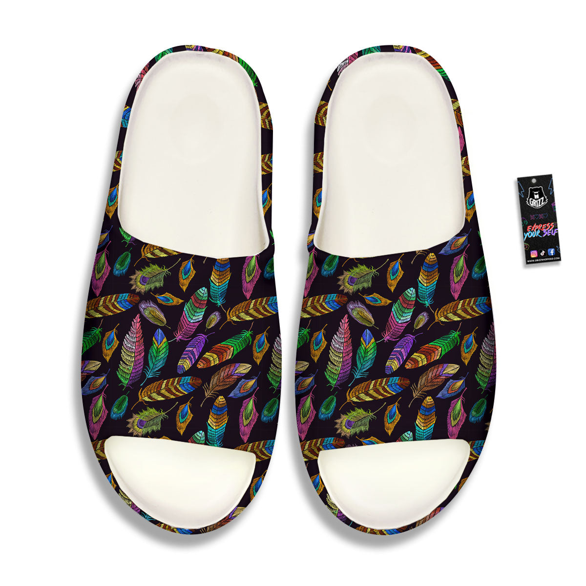 Feather Native Print Pattern Sandals-grizzshop