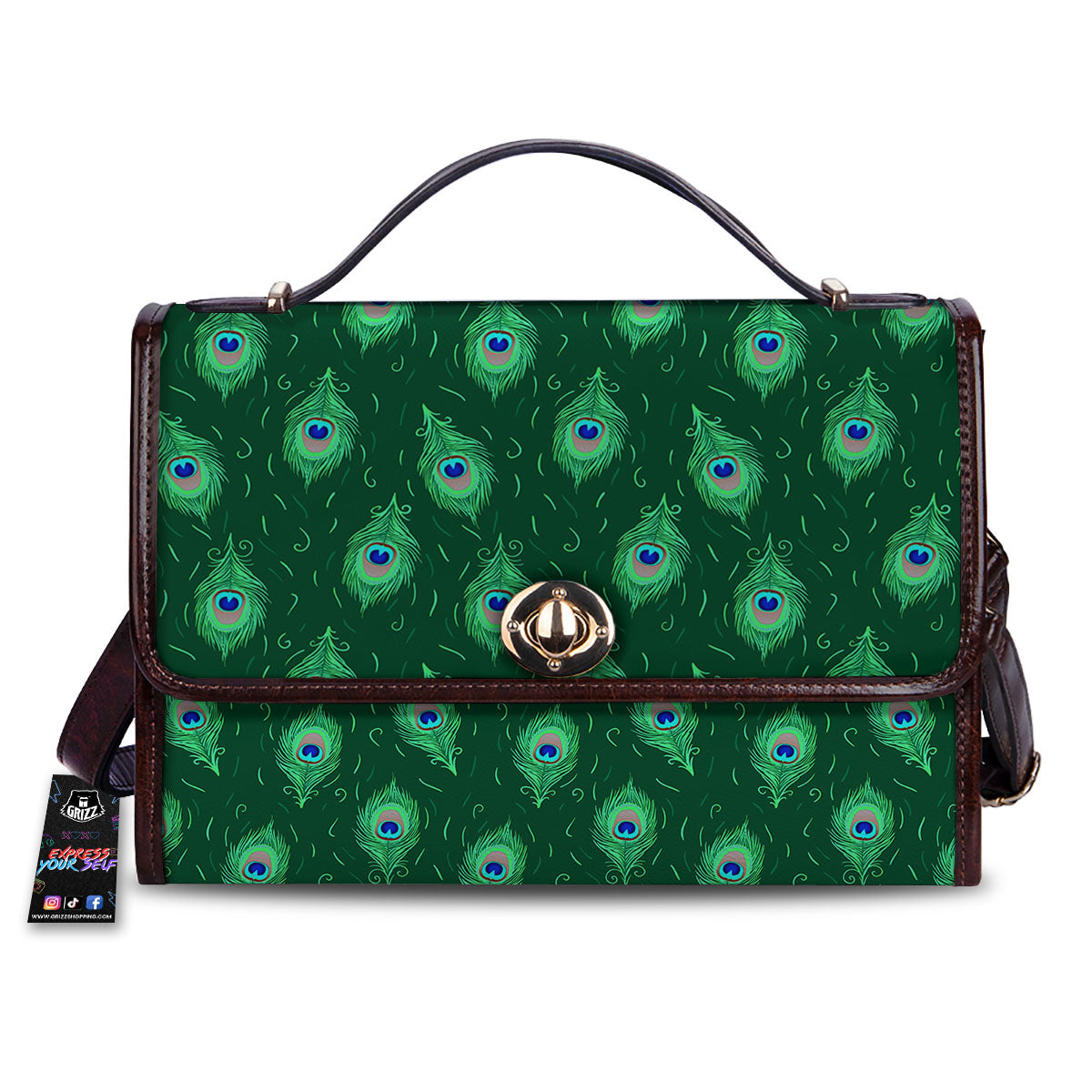 Feather Peacock Print Pattern Women's Satchel Bag