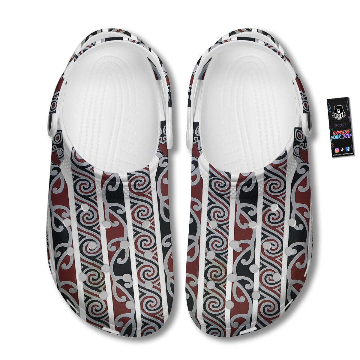 Fence Maori Print Clog-grizzshop