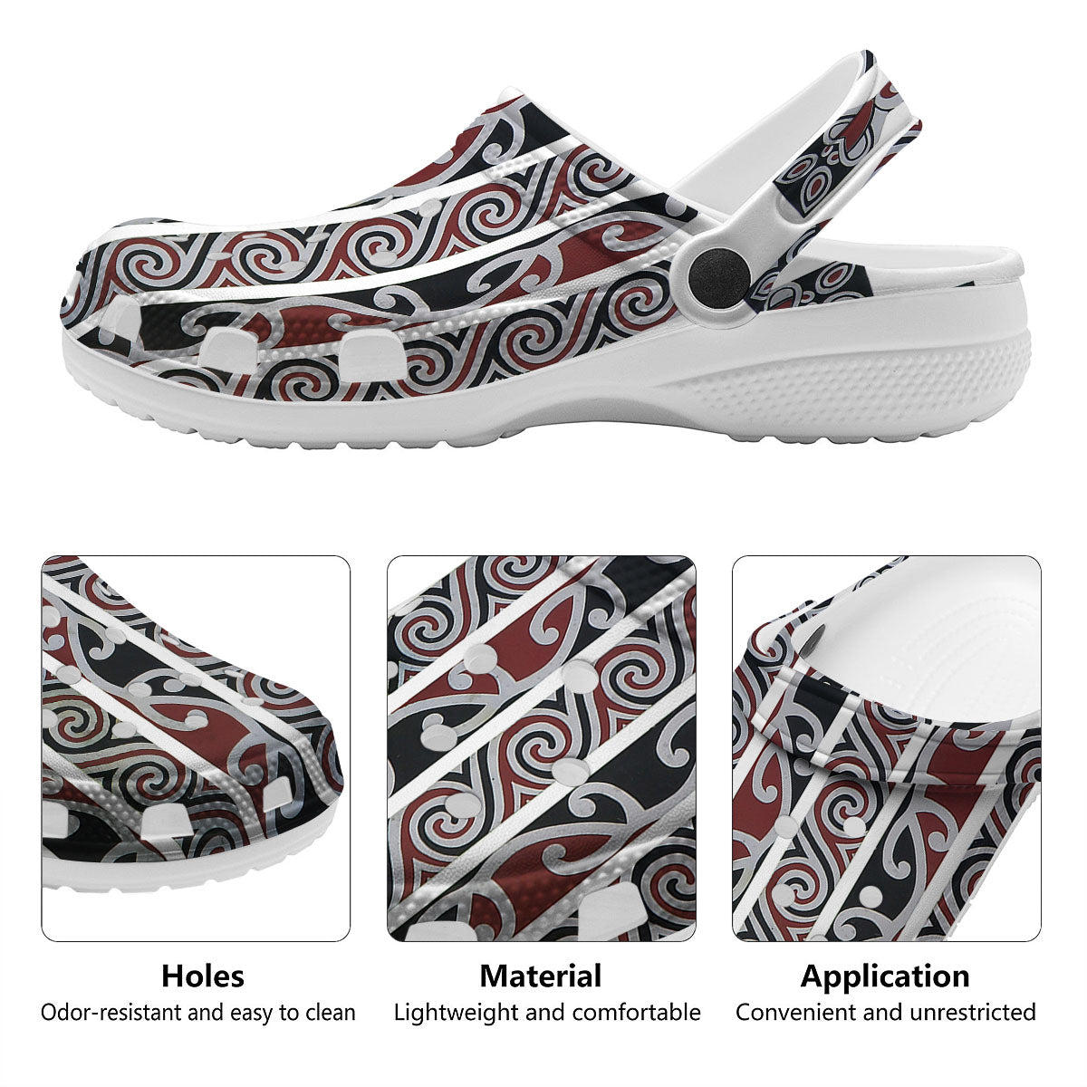 Fence Maori Print Clog-grizzshop