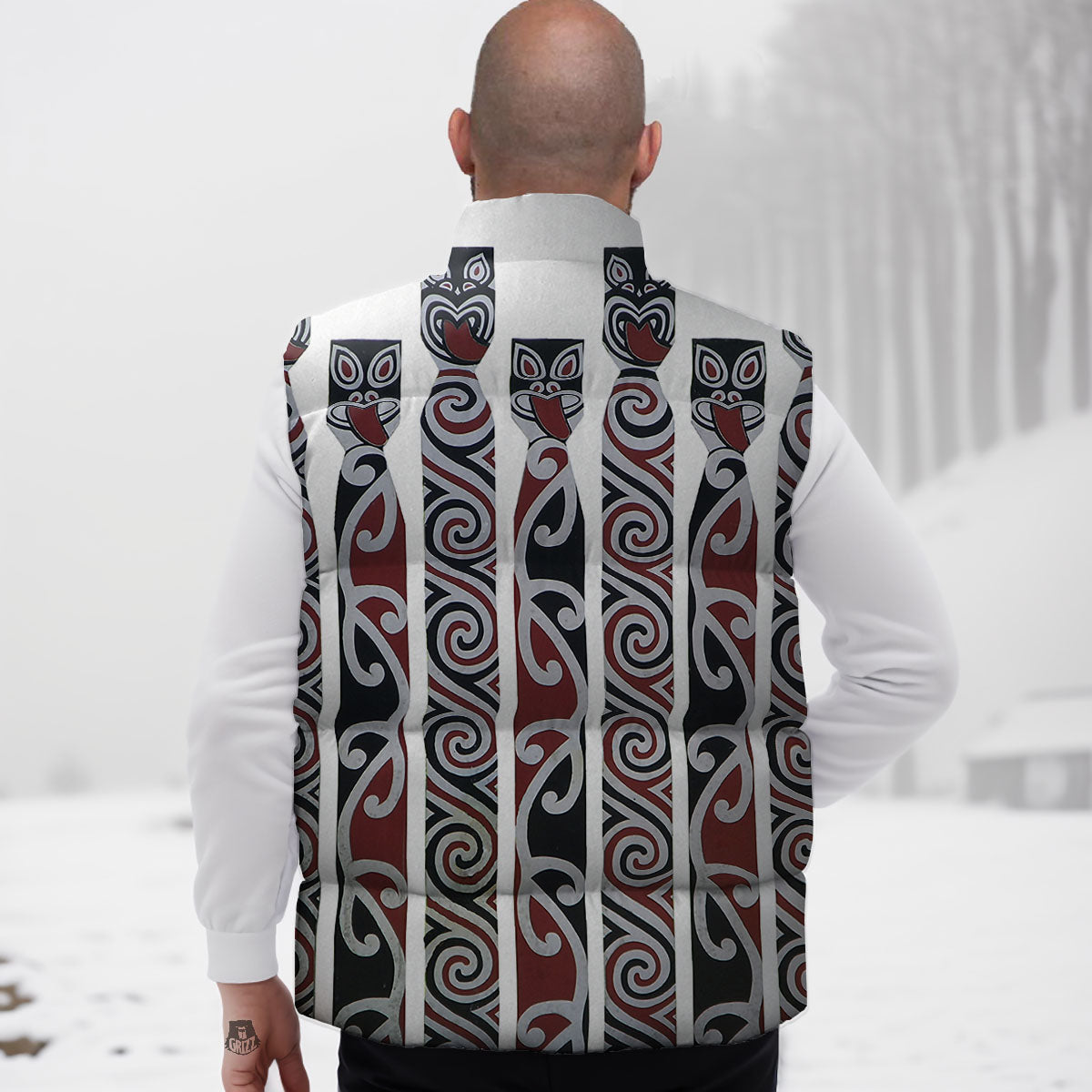 Fence Maori Print Down Vest