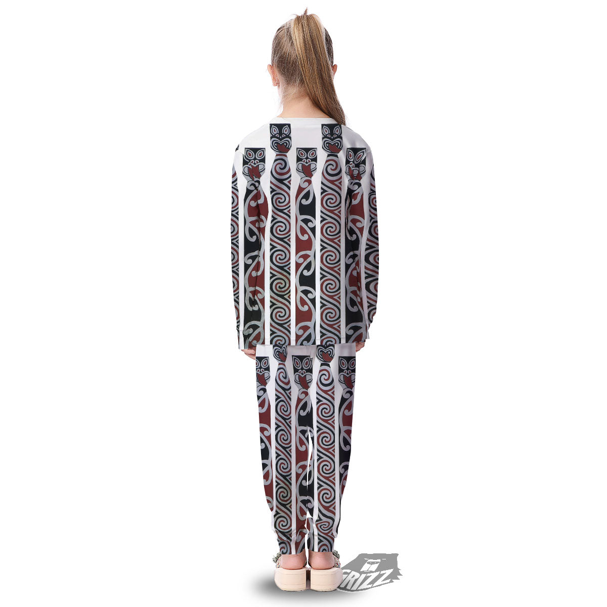 Fence Maori Print Kid's Pajamas-grizzshop