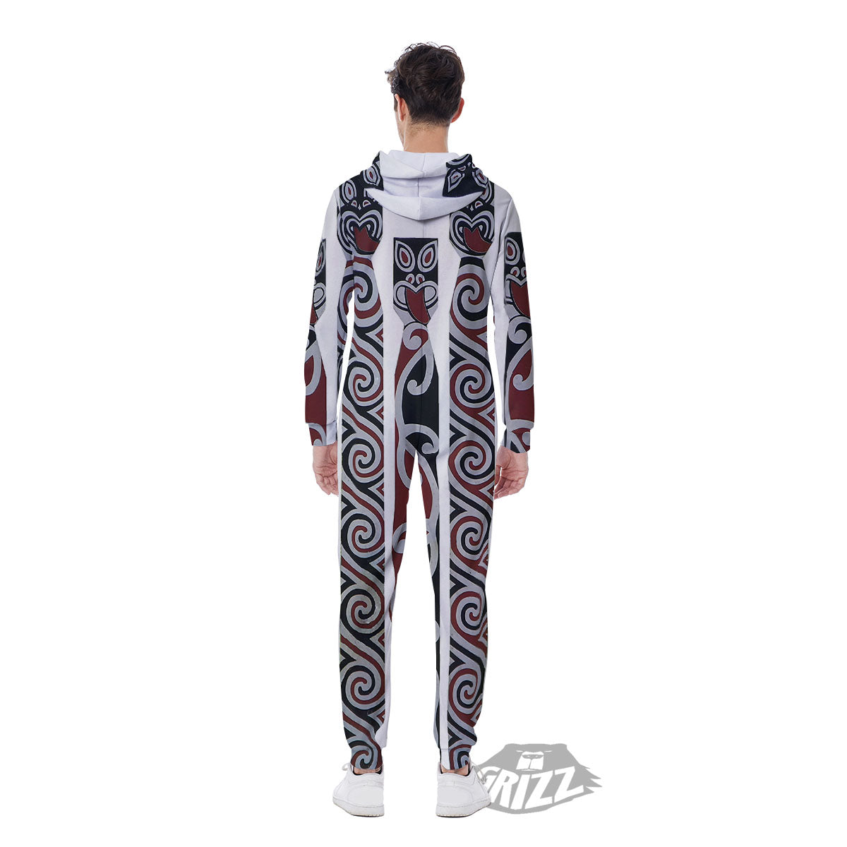 Fence Maori Print Men's Jumpsuit-grizzshop