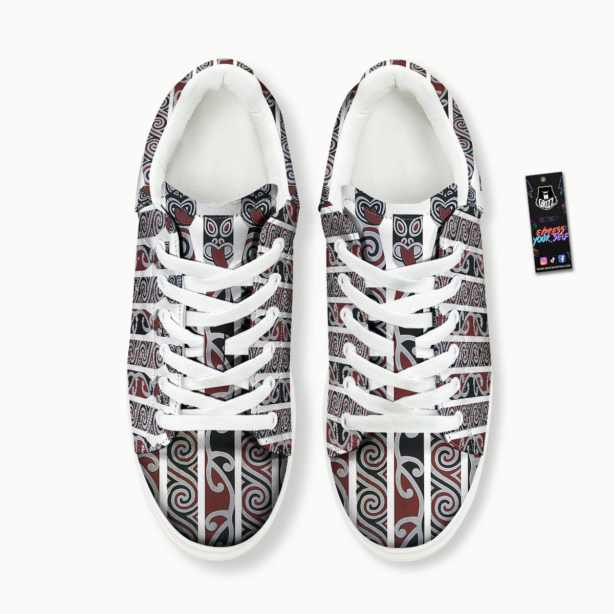 Fence Maori Print Platform Shoes-grizzshop