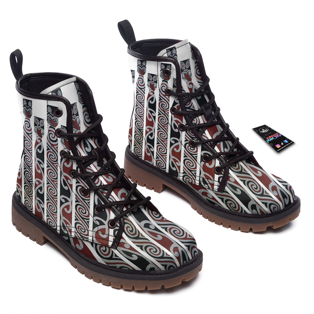 Fence Maori Print Work Boots-grizzshop