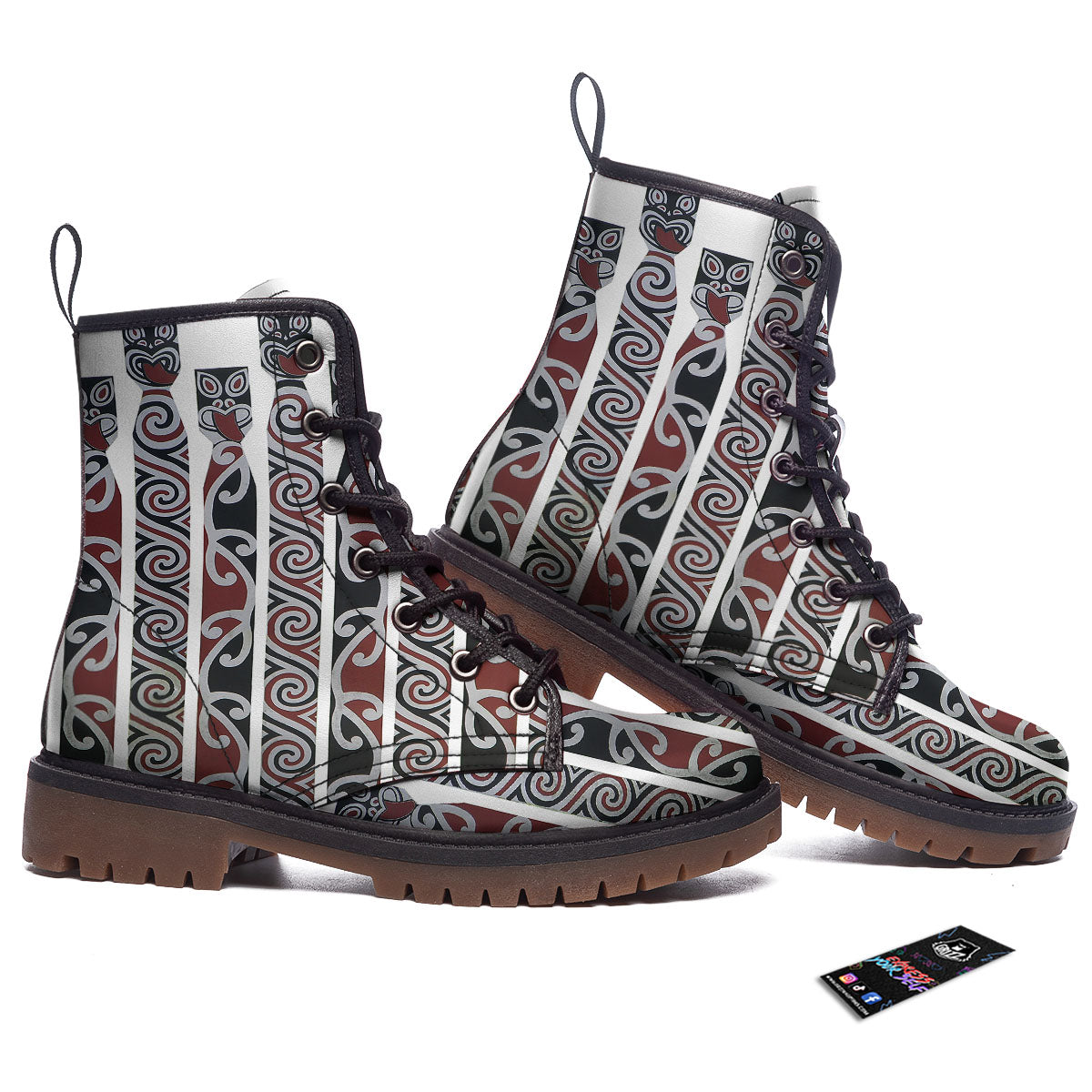 Fence Maori Print Work Boots-grizzshop